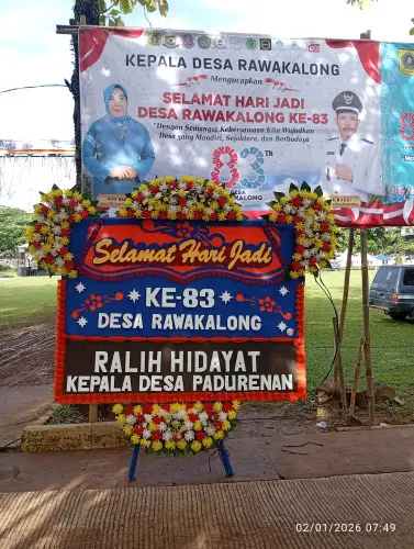 Bunga papan selamat hari jadi  di Gunung Sindur